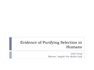 Evidence of Purifying Selection in Humans John Long Mentor: Angela Yen (Kellis Lab)