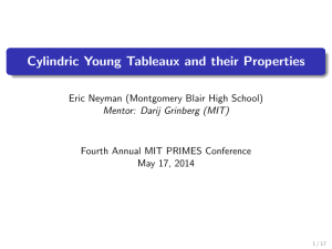 Cylindric Young Tableaux and their Properties
