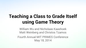 Teaching a Class to Grade Itself using Game Theory