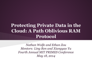 Protecting Private Data in the Cloud: A Path Oblivious RAM Protocol