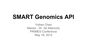 SMART Genomics API Yishen Chen Mentor - Dr. Gil Alterovitz PRIMES Conference