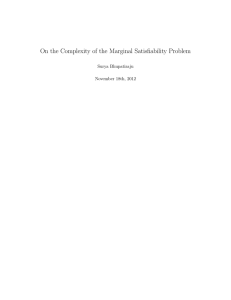 On the Complexity of the Marginal Satisfiability Problem Surya Bhupatiraju