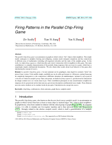 Firing Patterns in the Parallel Chip-Firing Game Ziv Scully Tian-Yi Jiang