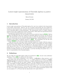 Lowest-weight representations of Cherednik algebras in positive characteristic 1 Introduction