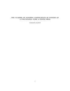 THE NUMBER OF NONZERO COEFFICIENTS OF POWERS OF CAROLINE ELLISON 1