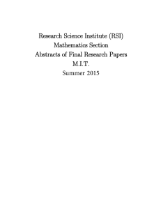 Research Mathematics Abstracts M.I.T.