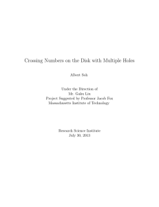 Crossing Numbers on the Disk with Multiple Holes