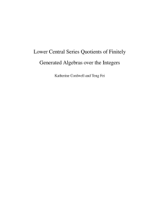 Lower Central Series Quotients of Finitely Generated Algebras over the Integers