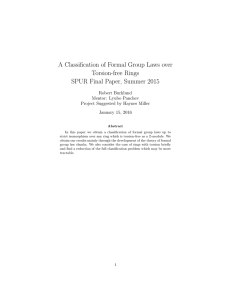 A Classification of Formal Group Laws over Torsion-free Rings Robert Burklund