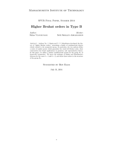 Higher Bruhat orders in Type B Massachusetts Institute of Technology Author: