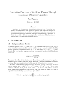 Correlation Functions of the Schur Process Through Macdonald Difference Operators Amol Aggarwal