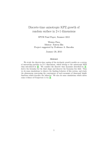 Discrete-time anisotropic KPZ growth of random surface in 2+1 dimensions