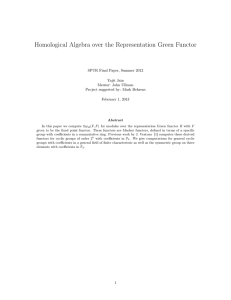 Homological Algebra over the Representation Green Functor