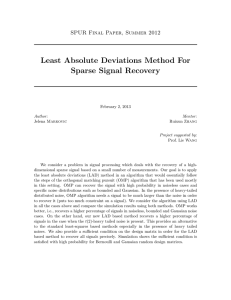 Least Absolute Deviations Method For Sparse Signal Recovery