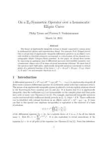 On a Z -Symmetric Operator over a Lemniscatic Elliptic Curve 4