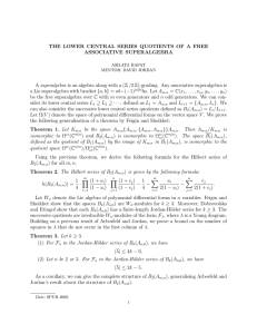 THE LOWER CENTRAL SERIES QUOTIENTS OF A FREE ASSOCIATIVE SUPERALGEBRA superalgebra