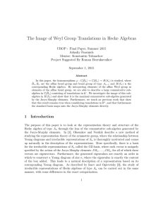 The Image of Weyl Group Translations in Hecke Algebras
