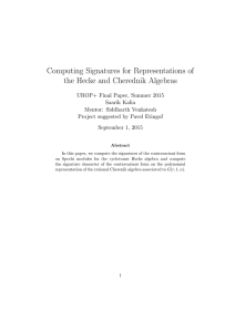 Computing Signatures for Representations of the Hecke and Cherednik Algebras