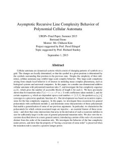 Asymptotic Recursive Line Complexity Behavior of Polynomial Cellular Automata