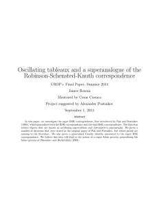 Oscillating tableaux and a superanalogue of the Robinson-Schensted-Knuth correspondence