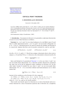 CRITICAL POINT THEOREMS H. BOUKHRISSE and M. MOUSSAOUI