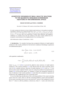 ASYMPTOTIC EXPANSION OF SMALL ANALYTIC SOLUTIONS TO THE QUADRATIC NONLINEAR SCHRÖDINGER