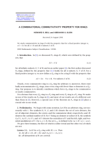 A COMBINATORIAL COMMUTATIVITY PROPERTY FOR RINGS