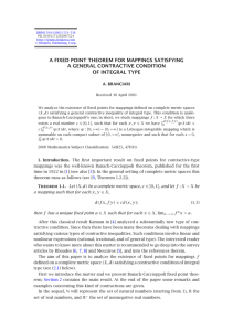 A FIXED POINT THEOREM FOR MAPPINGS SATISFYING A GENERAL CONTRACTIVE CONDITION
