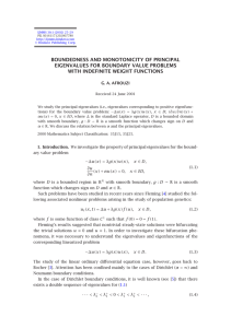 BOUNDEDNESS AND MONOTONICITY OF PRINCIPAL EIGENVALUES FOR BOUNDARY VALUE PROBLEMS