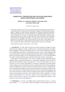 COMPLETELY GENERALIZED MULTIVALUED NONLINEAR QUASI-VARIATIONAL INCLUSIONS and JEONG SHEOK UME