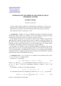 ESTIMATES FOR THE NORMS OF SOLUTIONS OF DELAY DIFFERENCE SYSTEMS RIGOBERTO MEDINA