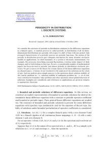 PERIODICITY IN DISTRIBUTION. I. DISCRETE SYSTEMS A. YA. DOROGOVTSEV