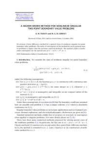 A HIGHER-ORDER METHOD FOR NONLINEAR SINGULAR TWO-POINT BOUNDARY VALUE PROBLEMS