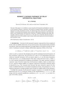 MOMENT LYAPUNOV EXPONENT OF DELAY DIFFERENTIAL EQUATIONS M. S. FOFANA