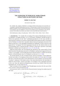 THE AVERAGING OF NONLOCAL HAMILTONIAN STRUCTURES IN WHITHAM’S METHOD ANDREI YA. MALTSEV