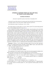 STRONGLY EXPOSED POINTS IN THE UNIT BALL OF TRACE-CLASS OPERATORS KOUROSH NOUROUZI