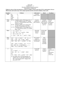 NZIC 2005 CHEMISTRY - 2.7 (Describe oxidation-reduction reactions) ASSESSMENT SCHEDULE