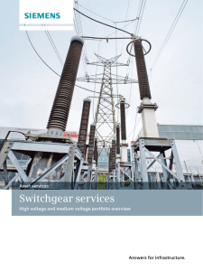 Switchgear services Answers for infrastructure. Asset services