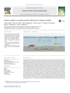 ﬁsh Passive samplers accurately predict PAH levels in resident cray ⁎