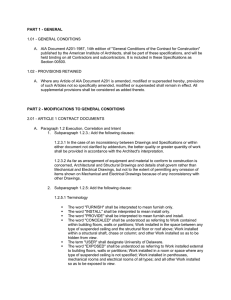 PART 1 - GENERAL 1.01 - GENERAL CONDITIONS