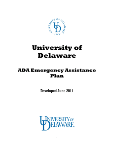 University of Delaware  ADA Emergency Assistance