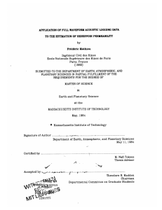 APPLICATION  OF FULL WAVEFORM  ACOUSTIC  LOGGING ... TO  THE ESTIMATION  OF RESERVOIR  PERNEABILITY by