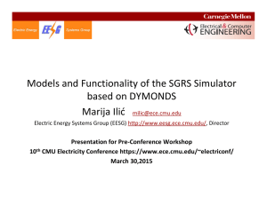 Models and Functionality of the SGRS Simulator  based on DYMONDS Marija Ilić