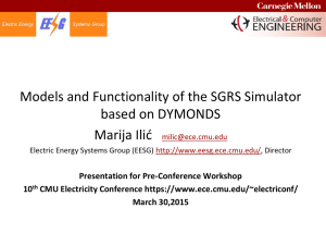Models and Functionality of the SGRS Simulator based on DYMONDS