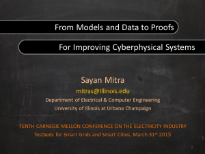 Sayan Mitra From Models and Data to Proofs For Improving Cyberphysical Systems