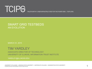 TIM  YARDLEY SMART  GRID  TESTBEDS 1 AN  EVOLUTION