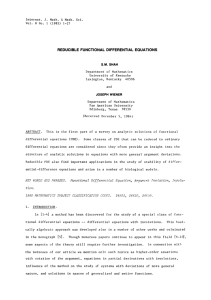 REDUCIBLE FUNCTIONAL DIFFERENTIAL EQUATIONS S.M. SHAH Department