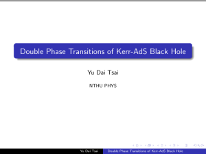 Double Phase Transitions of Kerr-AdS Black Hole Yu Dai Tsai NTHU PHYS