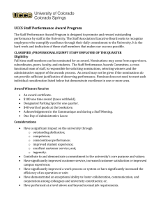 UCCS Staff Performance Award Program