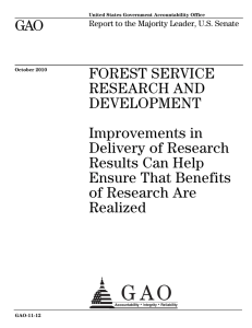 GAO FOREST SERVICE RESEARCH AND DEVELOPMENT